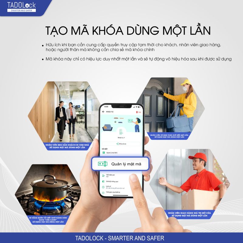 KHÓA THÔNG MINH TADOLock Cửa gỗ (Vàng hồng cổ điển) 25 tinh nang smartlock2