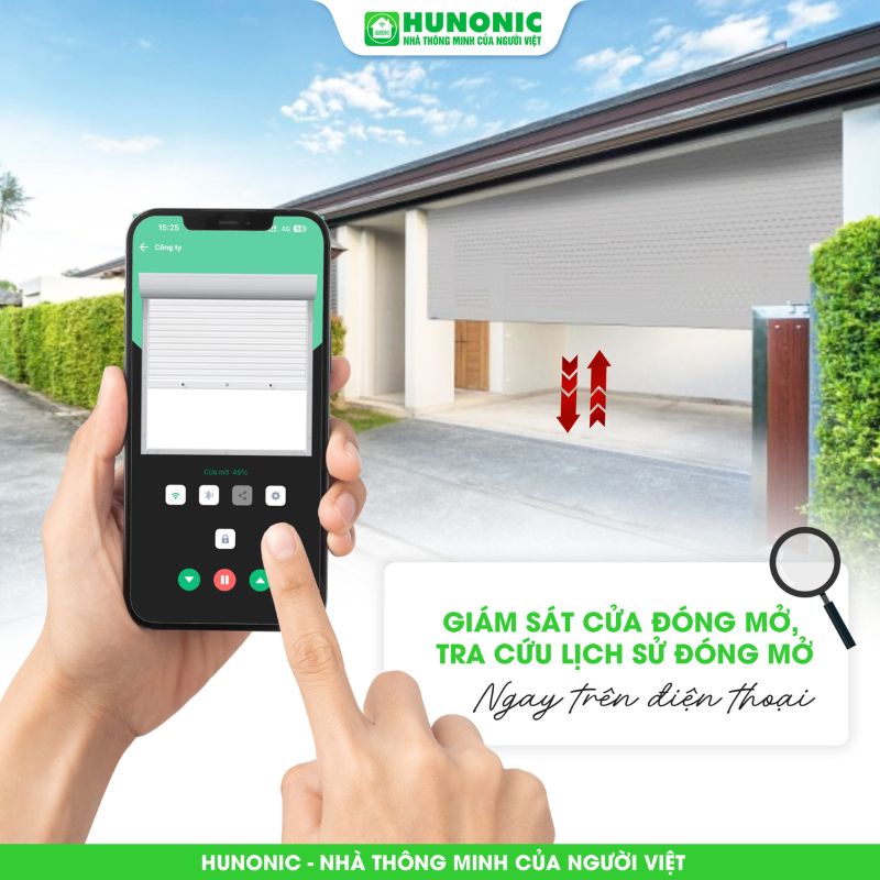 Công Tắc Cửa Cuốn Wifi Hunonic Door S - Phiên Bản Mới 2026 25 cua cuon hunonic S3